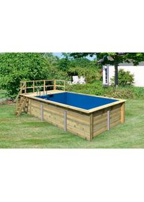 Karibu, Rechteckpool &raquo;Malta A&laquo; BxLxH: 672x353x124cm, mit Sonnenterrasse, kdi, &Oslash;/B/H/L: Breite 672 cm x H&ouml;he 124 cm x L&auml;nge 353 cm, kdi