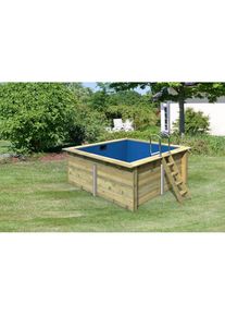 Karibu, Rechteckpool &raquo;Milano BxLxH: 320x353x124cm&laquo; 44 mm starke kesseldruckimpr&auml;gnierte Holzbohlen aus Fichtenholz, braun, &Oslash;/B/H/L: Breite 320 cm x 