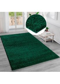 Bruno Banani, Hochflor-Teppich &raquo;Shaggy Soft&laquo; rechteckig 30 mm H&ouml;he gewebt, Uni Farben, besonders weich und kuschelig, Kundenliebling, dunkelgr&uuml;n, 