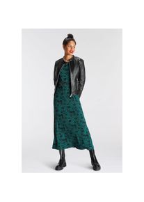 Tamaris, Damen, Maxikleid aus Jersey-Material, f&uuml;r Casualmode und Herbstmode, feminin, petrol schwarz gemustert, N-Gr, 34 - N-Gr, petrol schwarz 