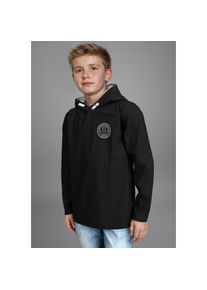 Bruno Banani, Herren, Kapuzenshirt &raquo;Shirt mit R&Uuml;CKENPRINT&laquo; F&uuml;r TEENS. Cooles Logoshirt, schwarz, 152/158, schwarz, Kapuzenshirt f&uuml;r Jungen aus weichem