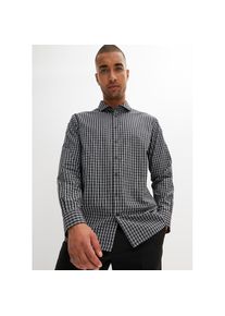 bonprix, Herren, Businesshemd mit Haifischkragen im Karomuster, schwarz/wei&szlig; kariert, N-Gr, 39/40 (M) -N-Gr, schwarz/wei&szlig; kariert, Businesshemd mit 