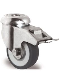 Tecwerk, M&ouml;belrollen, Lenkrolle mit Totalfeststeller Rad-&Oslash; 50 mm Tragf&auml;higkeit 50 kg mit R&uuml;ckenloch 11 mm Gleitlager Gu...