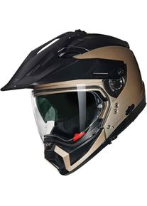 Nolan, Motorradhelm, N70-2 X 06 CLASSICO NOBILE Modularhelm, Schwarz/Khaki, Gr&ouml;sse M Unisex (M)