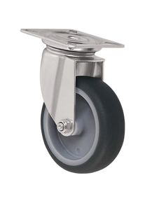 Tecwerk, M&ouml;belrollen, Lenkrolle Rad-&Oslash; 50 mm grau Tragf&auml;higkeit 50 kg mit Anschraubplatte Thermoplast. Elastomer 95&deg; Sho...