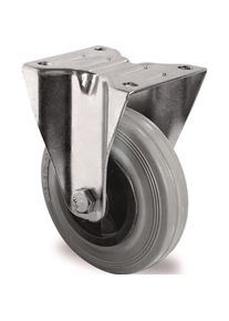 Tecwerk, M&ouml;belrollen, Bockrolle 80 mm 70 kg Vollgummi Rollenlager 105 x 80 mm Polypropylen