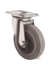 Tecwerk, M&ouml;belrollen, Lenkrolle Rad-&Oslash; 80 mm Tragf&auml;higkeit 70 kg mit Anschraubplatte Polypropylen Rollenlager Vollgummi...