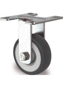 Tecwerk, M&ouml;belrollen, Bockrolle 50 mm 50 kg Vollgummi Gleitlager 55 x 55 mm