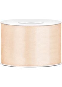 partydeco, Geschenkverpackung, Satinband 50mm Elfenbein (25m) (1x)