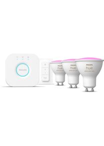 PHILIPS Hue, Leuchtmittel, White & Color Ambiance Starterset (GU10, 350 lm, 3 x)