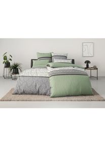 Home Affaire, Bettw&auml;sche &raquo;Cremona&laquo; romantische Bettw&auml;sche in verschiedenen Qualit&auml;ten, ab Gr. 135x200 cm, gr&uuml;n, Biber, Obermaterial: 100% Baumwolle, B