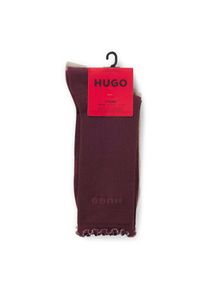 HUGO Underwear, Damen, Basicsocken &raquo;2P RS LETTUCE CC W&laquo; 2 Paar tlg. Bund leicht gekr&auml;uselt, Dark Purple 506, 39-42, Dark Purple 506, 2er Socken von 