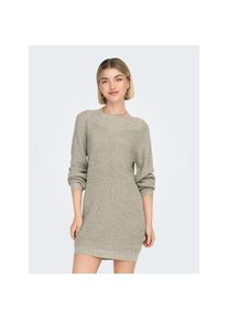 Jacqueline de Yong JDY, Damen, Minikleid &raquo;WHITNEY MEGAN L/S BOAT DRESS KNT NOOS&laquo; Sommerkleid, Cement Detail:W BLACK PLY, N-Gr, M -N-Gr, Cement Detail:W BLACK PLY, 