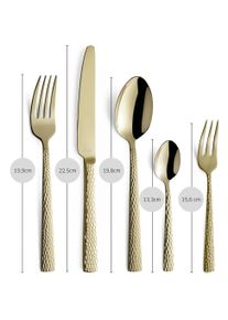 Amefa FELICITY Besteckset 30-teilig PVD champagner, Besteck, Gold