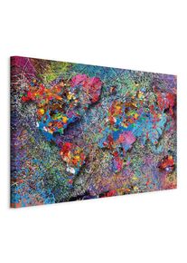 Artgeist Leinwandbild , Blau, Flieder , Holz, Textil , Kiefer , Abstraktes , rechteckig , 120x80 cm , Keilrahmen , Bilder & Rahmen, Bilder, Leinwandbilder