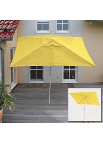 Sonnenschirm N23, Gartenschirm, 2x3m rechteckig neigbar, Polyester/Alu 4,5kg UV-Schutz 50+ ~ gelb