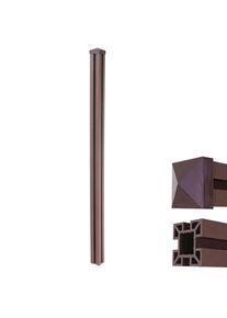 WPC-Pfosten Sarthe-WPC-Zaun, Pfeiler Pfahl, Stecksystem 1,88m ~ braun