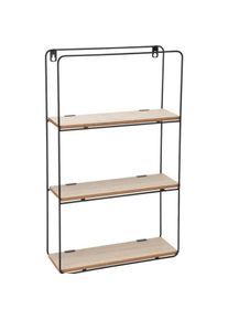 AM/63, Regal, Wandregal - 3 B&ouml;den - Holz und Metall - ca. 30 x 10 x 50 cm