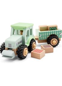 Eitech Traktor mit Anh&auml;nger und Grm&uuml;se pastell