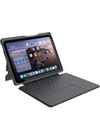 Deqster Smart Rugged Plus Keyboard Ipad (DE, iPad), Tablet Tastatur, Grau