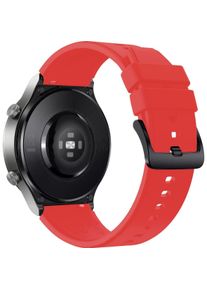Marka Niezdefiniowana Silikonarmband f&uuml;r Huawei Watch GT 2/3/4/2 Pro/3 Pro/4 Pro/GT 2e 46 mm &ndash; rot (Silikon), Uhrenarmband, Rot