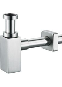 Plieger, Siphon, Designersifon Square 5/4 mit Wandrohr 30 cm mit Rosettenchrom