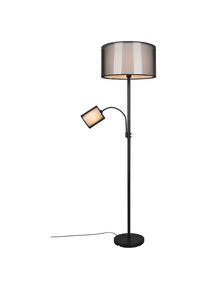 my home Stehlampe &raquo;Liotta&laquo; E27 1 Stk. Stehleuchte mit Lesearm, Deckenfluter Doppelschirm Textil, H&ouml;he 174 cm