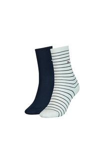 Tommy Hilfiger Socken &raquo;TH WOMEN SOCK 2P SMALL STRIPE&laquo; 2 Paar, 2 Stk. tlg. mit schmalem Rippenb&uuml;ndchen, meliert, gestreift wei&szlig;, Gr&ouml;&szlig;e 35-38