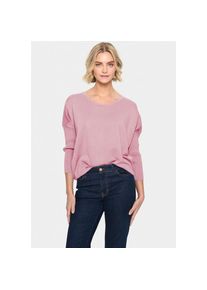 Saint Tropez Rundhalspullover &raquo;A2561, MilaSZ R-Neck&laquo; Feinstrick mit Viskose, Casual Fit pink, Gr&ouml;&szlig;e L (40)