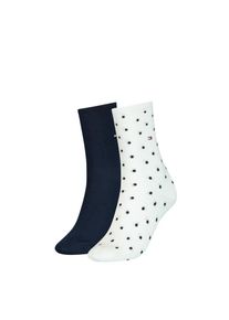 Tommy Hilfiger Socken &raquo;TH WOMEN SOCK DOT 2P&laquo; 2 Paar, 2 Paar tlg. mit feinem Rippenb&uuml;ndchen und Logostickerei wei&szlig;, Gr&ouml;&szlig;e 39-42