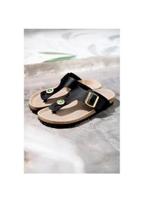 Aniston SHOES, Damen, Zehentrenner Sommerschuh, Strandschuh, Hausschuh - NEUE KOLLEKTION, schwarz, 40, Mit schm&uuml;ckenden Details verziert