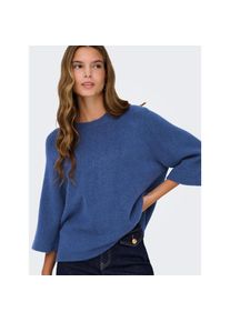 Only, Damen, Strickpullover &raquo;ONLSIMONI 3/4 PULLOVER KNT NOOS&laquo; mit Fledermaus-&Auml;rmeln, True Blue Detail:MELANGE, M, True Blue Detail:MELANGE, Pullover 