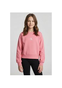 Calvin Klein Jeans, Unisex, Sweatshirt &raquo;CK LOGO CN FLEECE SWEATSHIRT&laquo;, f&uuml;r Kinder bis 16 Jahre, Logo-Druck, Brandied Apricot, 12 (152), Brandied 