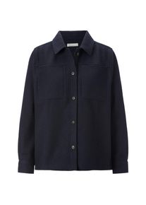 Knowledge Cotton Apparel Damen-Hemdjacke Wolle Dunkelblau S