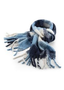 Knowledge Cotton Apparel Damenschal gro&szlig;kariert, Blau-Wei&szlig;