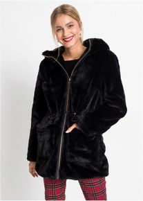 bonprix Női Lezser műszőrme kab&aacute;t, fekete, 40
