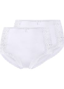 w&auml;schepur Damen Taillenslip mit Spitzen-Details wei&szlig; Gr&ouml;&szlig;e 44/46