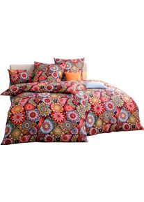 w&auml;schepur unisex Bedtextiel zwart/rood geprint Maat 40x80/135x200 cm