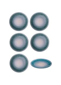 Hazel & Bos, Geschirrset, Juntos Azul dinerbord - bordenset 6 persoons - serviesset - 27 cm - porselein (6 Stk.)