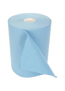 Hygoclean Putzrolle, 2-lagig, blau, 380 x 350 mm 100% Recyclingpapier, perforiert f&uuml;r Einzelblattabnahme, Haushaltspapier, Blau