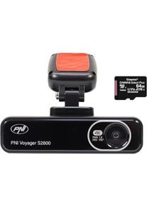 PNI Car DVR camera Voyager S2600 WiFi 4K ultra HD GPS and 64GB microSD card included (WLAN, GPS-Empf&auml;nger, 4K), Dashcam, Schwarz