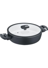 Berndes 0019886106 ALLROUNDER - BALANCE INDUCTION ENDURO Servierpfanne mit Glasdeckel 28, Pfanne + Kochtopf, Schwarz