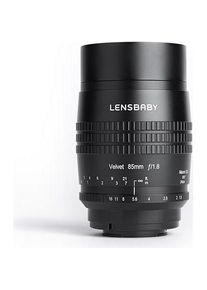 LENSBABY Velvet 85mm f/1.8 Fuji X Mount (Fujinon XF, APS-C / DX, Vollformat), Objektiv, Schwarz