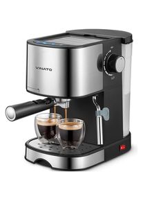 Vinato Espressomaschine mit Milchsch&auml;umer, 15 Bar Druck und schneller Aufheizfunktion, Siebtr&auml;germaschine