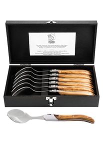 Laguiole Laguiolstil de Vie Lepels Luxuslinie - 6 -St&uuml;ck - Olivenholz, Besteck, Braun