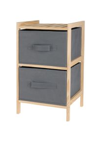 Vilde, Regal, Standregal mit 2 Stoff Schubladen, Kommode in Holzoptik