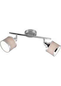 Trio, Wandleuchte + Deckenleuchte, AROSA - Spot - Chroom - excl. 2x E14 28W - Lampenkap grijs (E14)