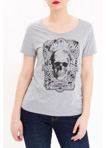 Queen Kerosin Skull, t-shirt women , color: Grey/Black , size: XS