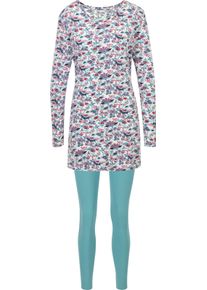 w&auml;schepur Damer Pyjamas ecru-ocean-med tryck Gr&ouml;&szlig;e 48/50