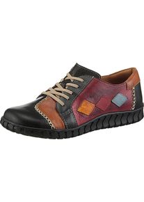 Gemini Dames Veterschoen met ritssluiting opzij zwart/rood Maat 42